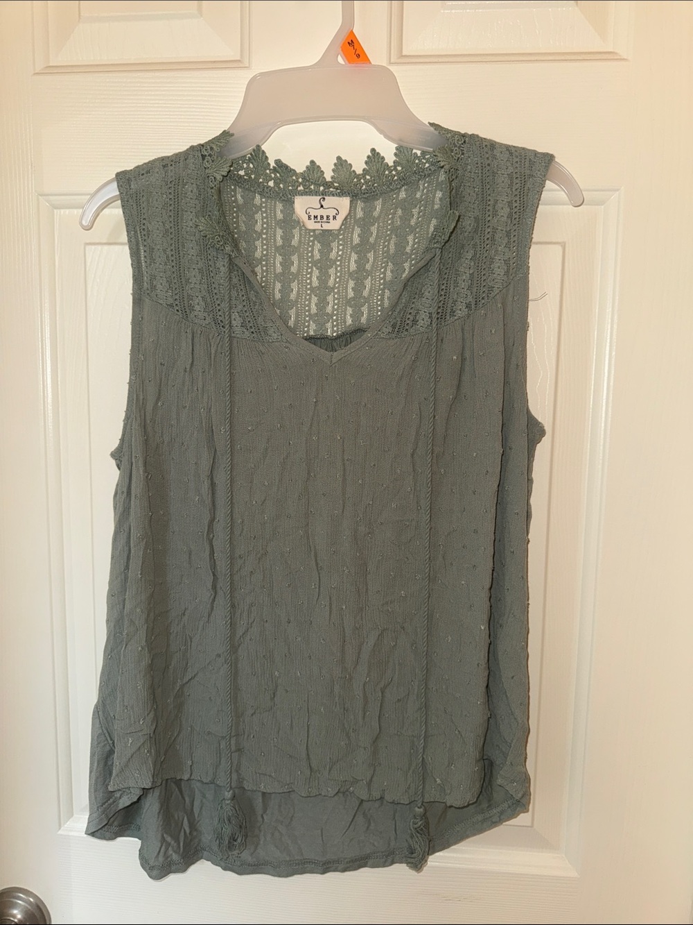 Ember Lace-Trim Sleeveless Camisole in Sage